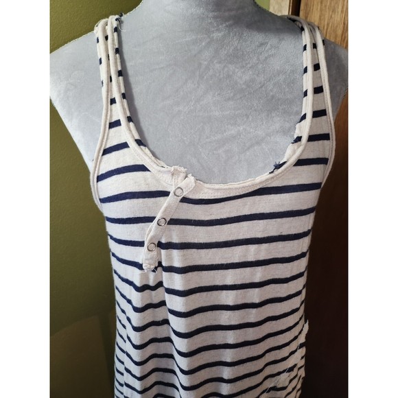 Guilded Intent Tank Top Stripped with Snap Detail Size L B#1 - Picture 2 of 5